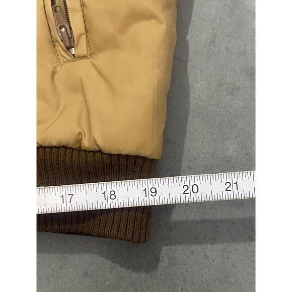 Sigallo, Yellow Nylon Flight Skii Jacket, 80s Size L, Zipper Closure, Warm FLAWS - Picture 9 of 9